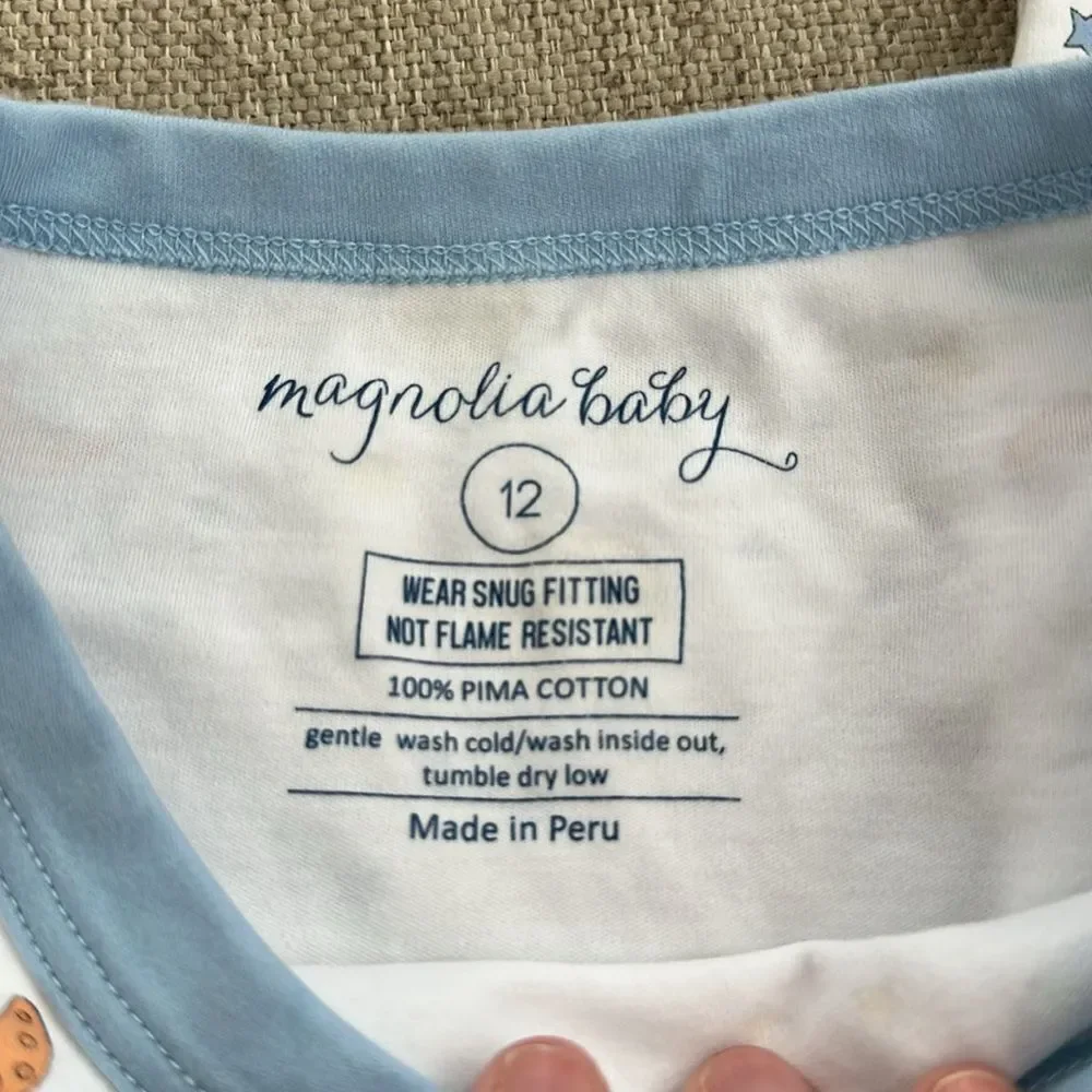 Magnolia White and Blue Pajama Sets with Space-Themed Design